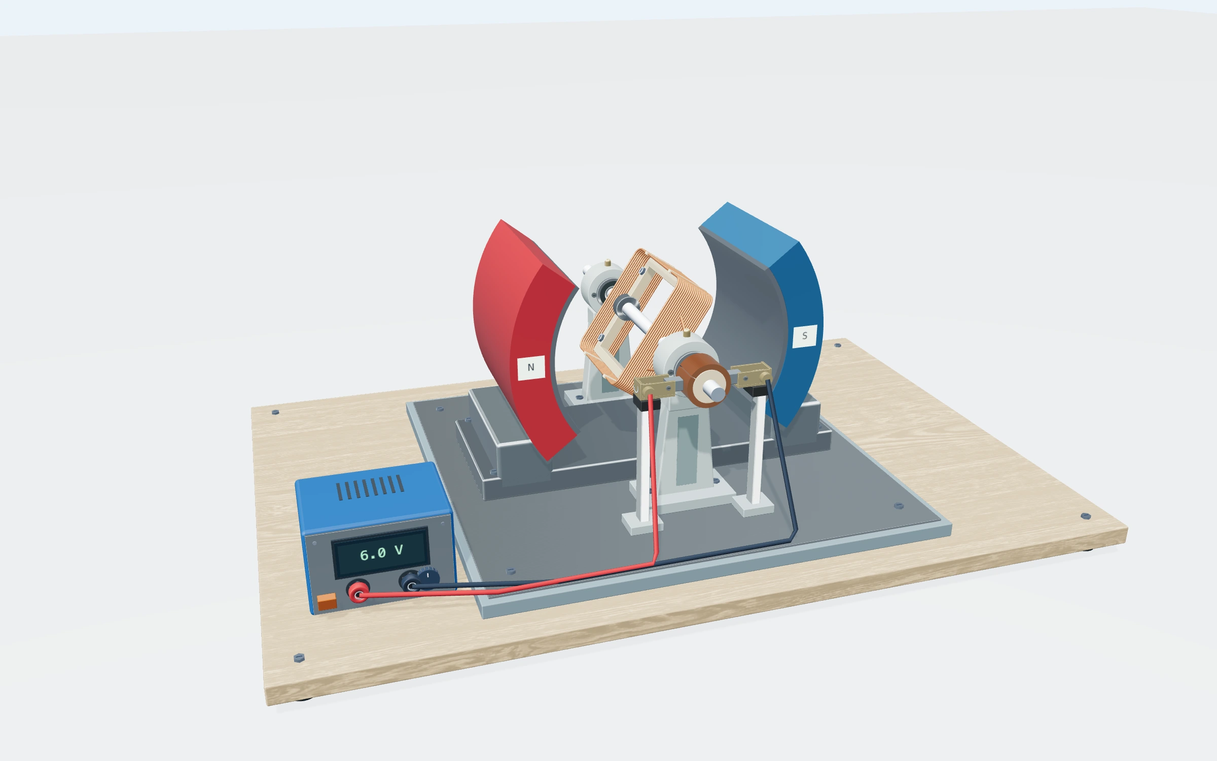 DC motor apparatus in the physics simulation library